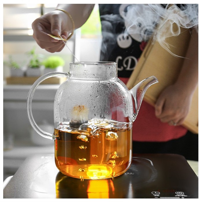 Buy Glass Teapot Stove Top Kettle Heat Resistant Borosilicate Pitcher Carafe No Dripping For Tea